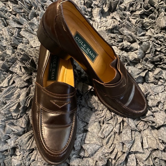 Cole Haan Shoes | Cole Haan Vintage Heeled Penny Loafers Size 7.5 | Color: Brown | Size: 7.5 | Dmelamin5's Closet